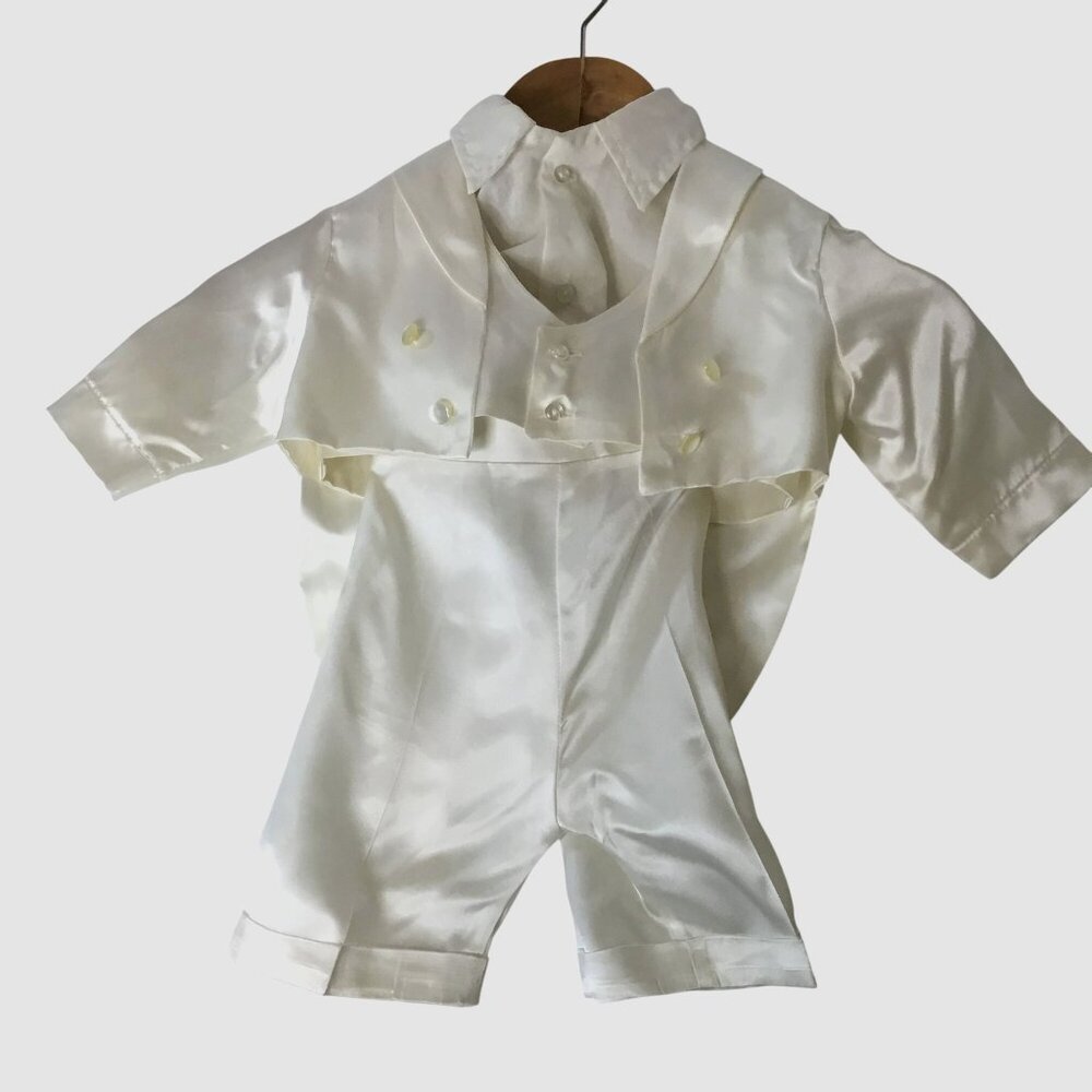 VTG JACK GREEN Custom Baby Satin Tuxedo 7pc Christening Baptism Wedding VBC